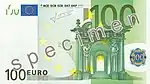 100 euro note of the 2002-2019 series (Obverse)