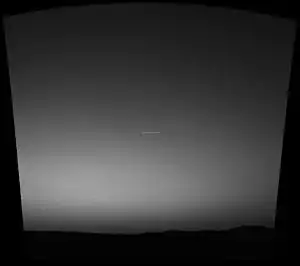 Possible meteor (center) photographed from Mars, March 7, 2004, by MER Spirit