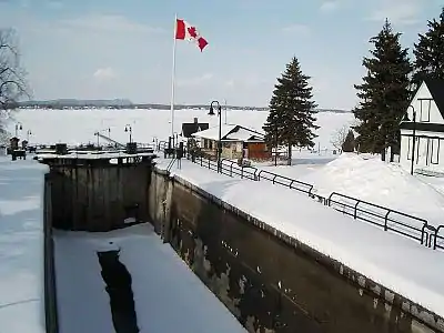 Lock in Chambly, viewed in winter.