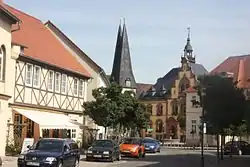 Market square, St Christopher's Church and town hall