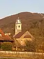 The church viewed from the bridge.