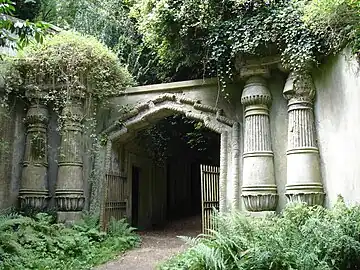 Entrance to Egyptian Avenue of the Highgate Cemetery, London, unknown architect, 19th century