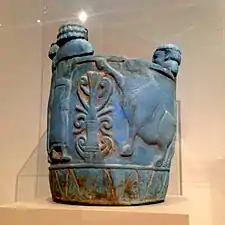 Faience pyxis from northern Syria (c. 750-700 BC)