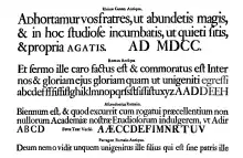 Condensed, high x-height types in the "Dutch taste" style, c. 1720