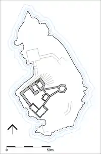 Plan of the castle at the time of the capture