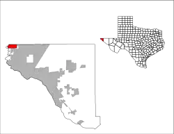 Location of Anthony within El Paso County, Texas