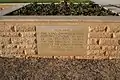 El Alamein Commonwealth cemetery plaque – 1939-1945 – The land on which this cemetery stands is the gift of the Egyptian people for the perpetual resting place of the sailors, soldiers and airmen who are honoured here.