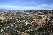 Elk Basin, on the border of Montana and Wyoming, is a breached anticline