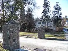 Gateposts at east entrance