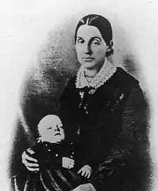 Emma Hale Smith Bidamon circa 1845 with David Hyrum Smith