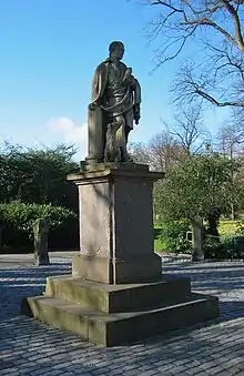 Statue of Sir Walter Scott at the northwestern entrance to the inch