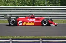 An ex-Derek Daly Ensign N177 being raced in a Historic Grand Prix at Lime Rock Park in May 2009.