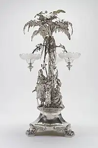 Epergne: Wynyard Testimonial, 1858. Maker: Smith & Nicholson, London.Auckland Museum