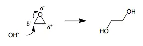 Opening of ethylene oxide with hydroxide