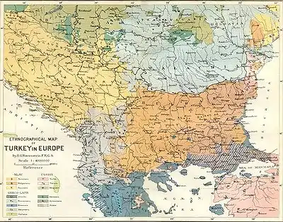 1880 ethnographic map of the Balkans