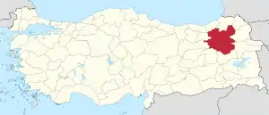 Location of the province within Turkey