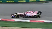 BWT stepped in as title sponsor in 2017; Esteban Ocon at the 2017 Chinese Grand Prix.