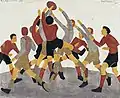 Ethel Spowers, Football, 1936, linocut. National Gallery of Australia