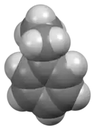 Space-filling model of the ethylbenzene molecule