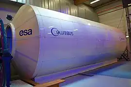 Life size replica of the European Columbus space laboratory