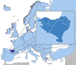 Location of the Basque Country