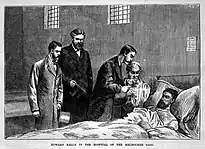 'Edward Kelly in the Hospital of the Melbourne Gaol' (published 17 July 1880).