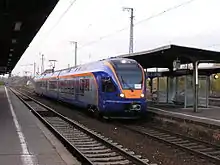 A Class 427 FLIRT-Train on a test drive in Friedberg station