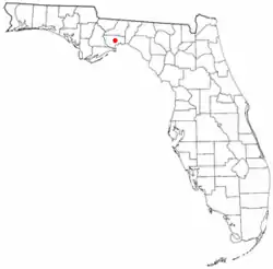 Location in Wakulla County and the state of Florida