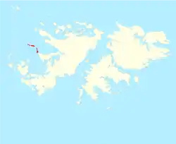 Location of the Passage Islands within the Falkland Islands