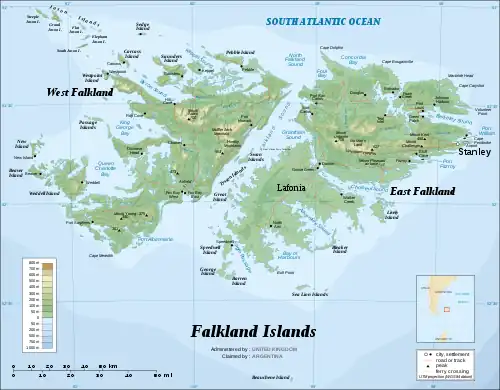 Map of the Islands, with British names