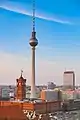 Fernsehturm in the background of the old Berlin city hall