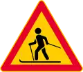 Skiers crossing  (formerly used )