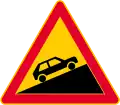 Steep hill upwards  (formerly used )