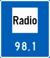 Radio station (frequency in MHz)