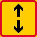 Sign applies to both directions  (formerly used )