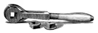 Ratcheting socket wrench or spanner.