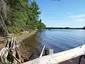 Fishermen departing from a public boat access point on the Flowage