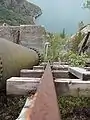 One penstock and one rail of the cabled railway from the old power station