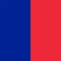 The flag of Paris, source of the tricolour's blue and red stripes