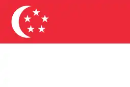 Flag of Singapore (1965): crescent and five stars