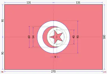 Construction diagram of the flag before 1999