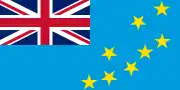 From October to December 1995, Tuvalu slightly changed the flag, reducing the number of stars by one (the flag was a light blue ensign).