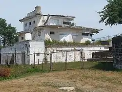 Former Harbor Entrance Control Post-Harbor Defense Command Post disguised as a battleship bridge, Fort Stark, New Castle, NH