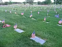 Flags placed on graves, Memorial Day 2006