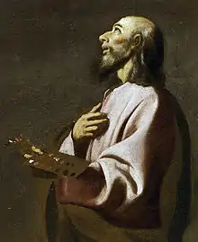 Self-portrait of Francisco Zurbarán, as Saint Luke.Detail of Saint Luke as a Painter Before the Crucifixion