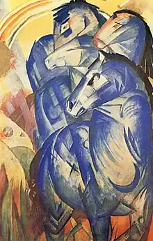 Franz Marc: The Tower of Blue Horses 1913 (missing since 1945)