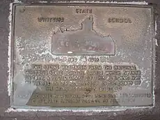 Plaque on a stone from old Castle building, dated June 6, 1985