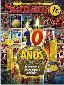 Front cover page of Semana Jr. 10th anniversary edition.