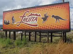 Interstate 70 sign at Fruita exit.