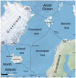 Map of the Iceland Sea